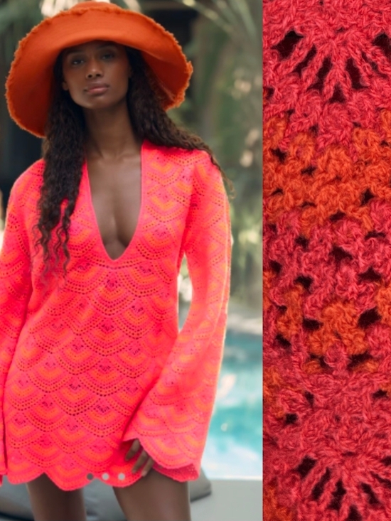 Anthropologie Other - Anthropologie Celandine Crochet Long-Sleeve Mini Kaftan
